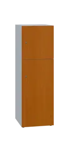 DOMINIT 32 úložná skříň 2-boxová, 1367x450x400 mm, korpus bílý, dvířka třešeň šumavská